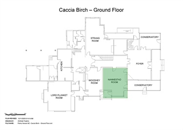 floor plan indicates the location of nannestad room in caccia birch house
