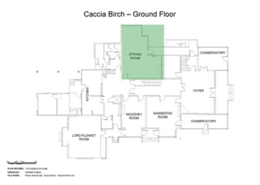floor plan for the strang room in caccia birch house