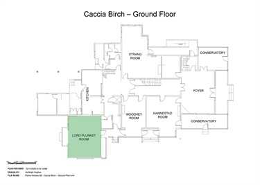 floor plan indicates the location of lord plunket room in caccia birch house
